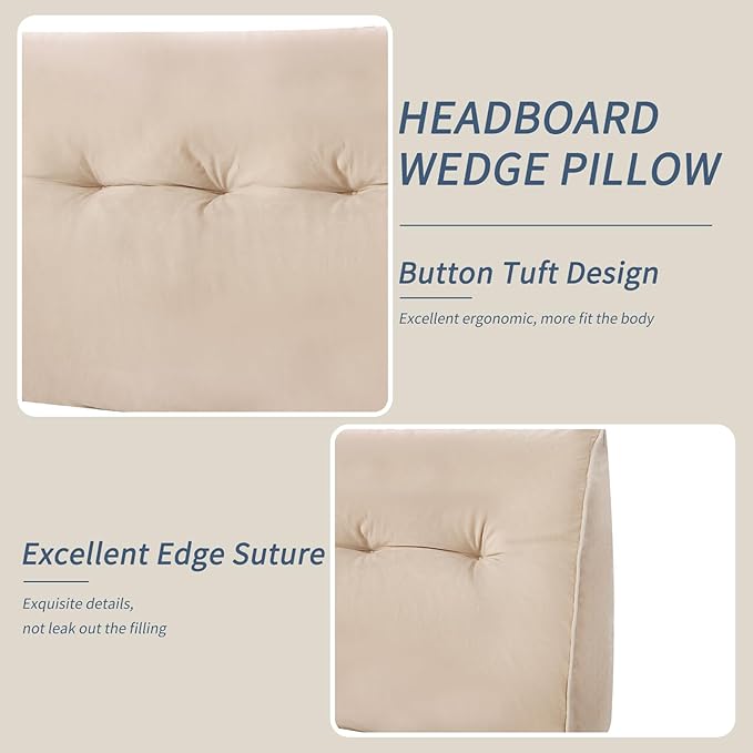Headboard Wedge Pillows Full, Ergonomic Bed Triangular Headboard Pillow - Image 5