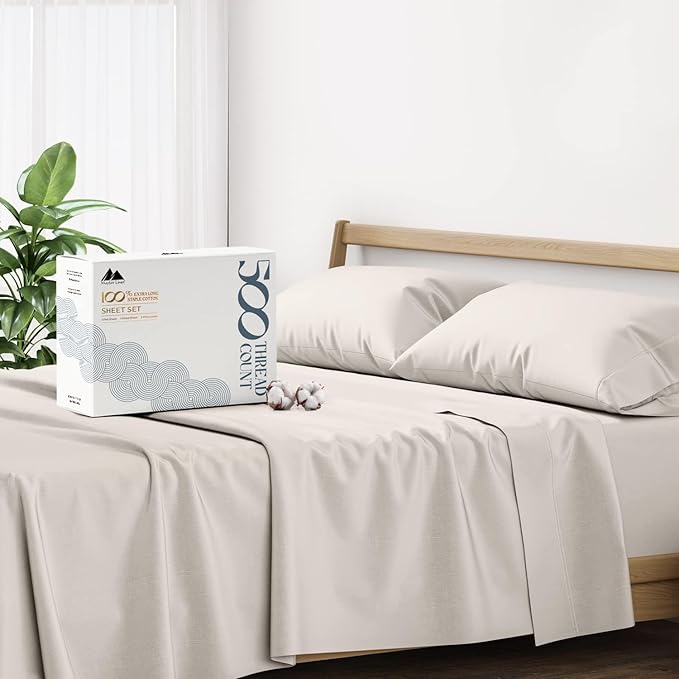 Mayfair Linen 500 Thread Count 100% Cotton Sheets King Size Bed Set by MayfairLinen