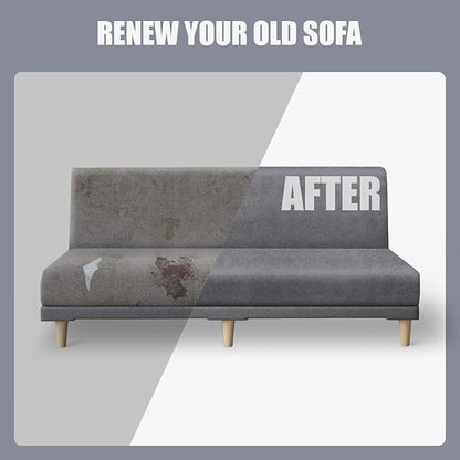 molasofa Leather Like Stretch Futon Slipcover Armless Futon Bed Sofa Cover - Image 6