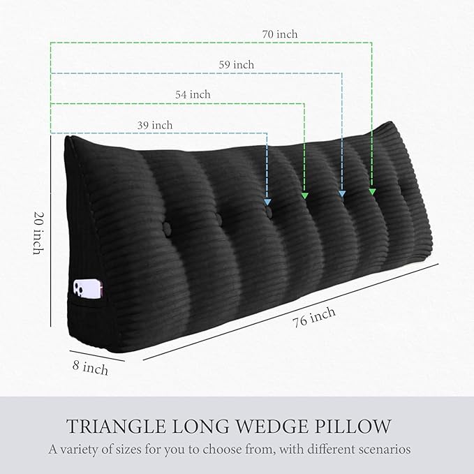 Wedge Headboard Pillow Dorm Room Reading Pillow Back Support - Image 3