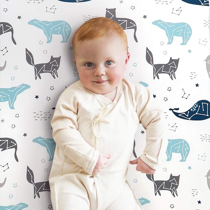 Pack n Play Stretchy Fitted Playard Sheet Set BROLEX 2 Pack Portable Mini Crib - Image 5