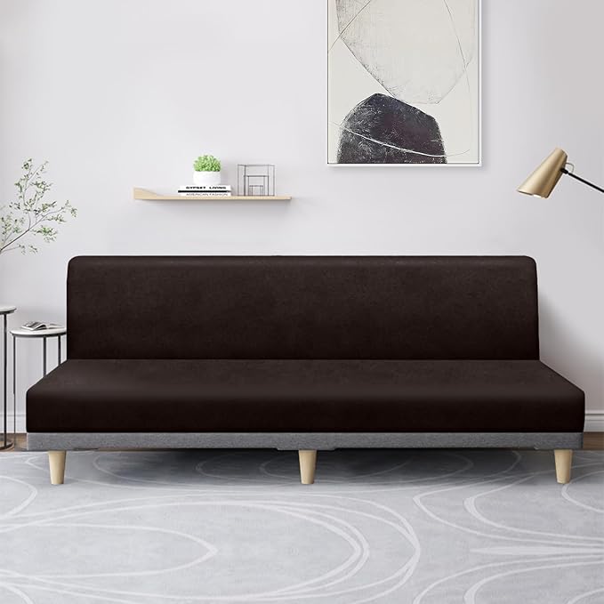 molasofa Leather Like Stretch Futon Slipcover Armless Sofa Cover Furniture - Image 7