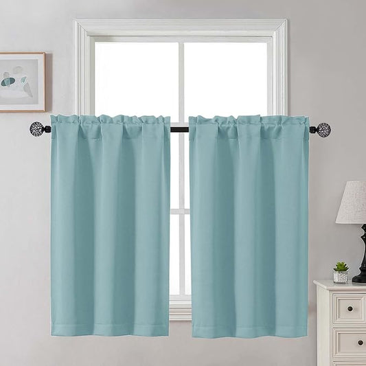 Gwine Short Curtains for Bedroom 45 Inches Long, Short Half Window Kitchen by Gwine
