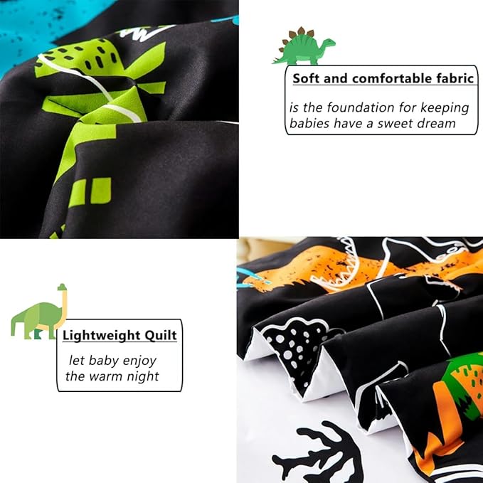PERFEMET Twin Kids Bedding Sets 4-Piece Cartoon Dinosaur Boys Comforter - Image 6