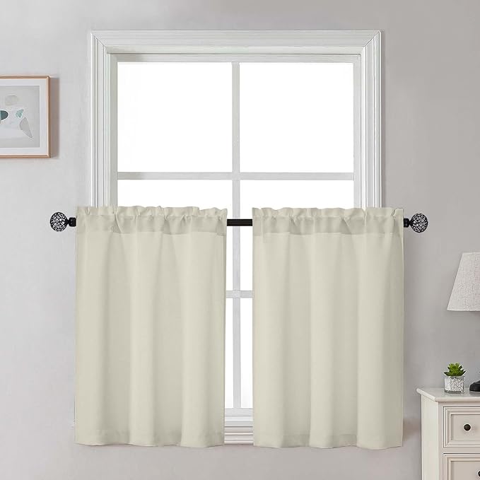 Gwine Short Curtains 30 Inch Length, Light Filtering Small Kitchen Window by Gwine