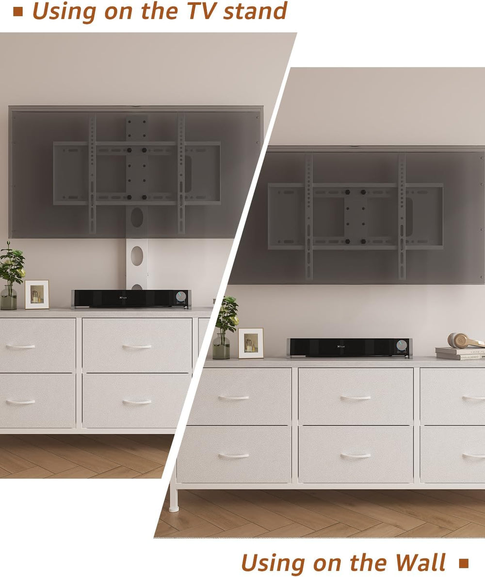 TV Stand with Mount, Fabric Dresser with 6 Drawers for 32/45/55/60/65/75 inch...