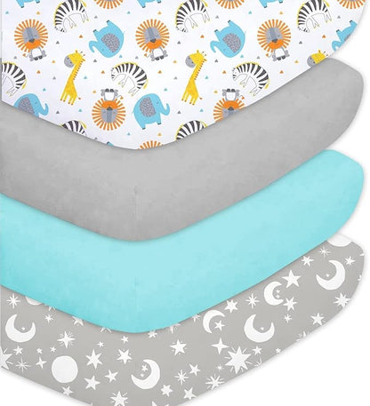 Bimocosy Crib Sheets 4 Pack, Baby Crib Sheets Fitted - Image 9