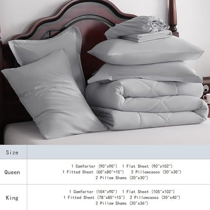 NTBAY King Comforter Set with Sheets, 7 Pieces Soft and Breathable King Bedding - Image 7
