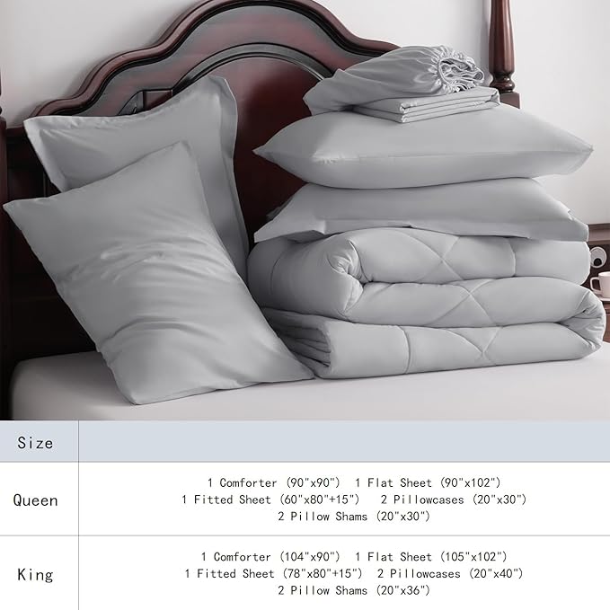 NTBAY Queen Comforter Set with Sheets, 7 Pieces Soft and Breathable Queen - Image 7