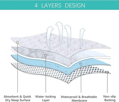 Cradle Bassinet Mattress Pad Cover, 2 Pack, - Image 3