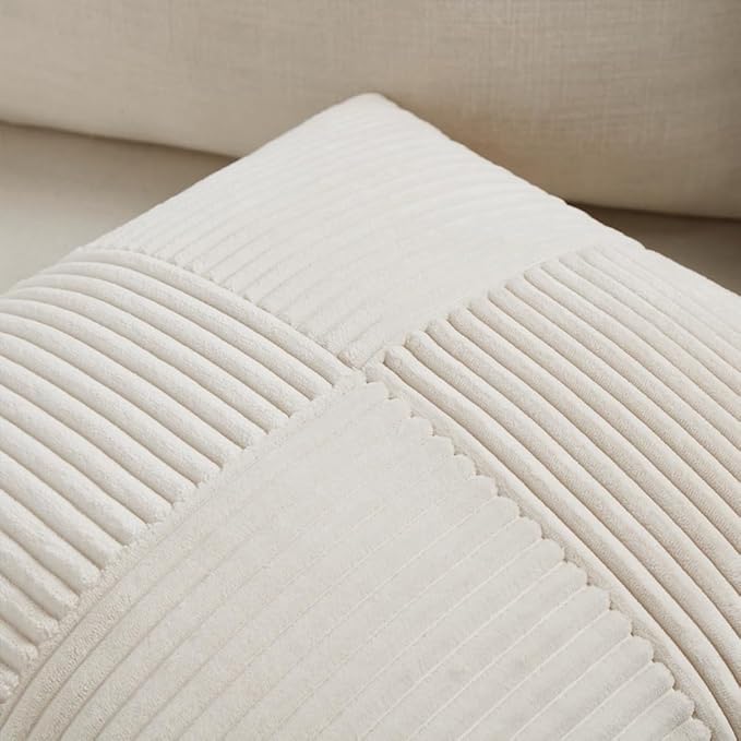 Fancy Homi 2 Packs Cream Lumbar Decorative Throw Pillow Covers 20x28 Inch - Image 3