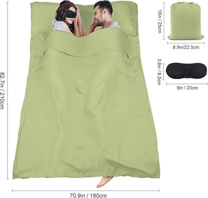 Sleeping Bag Liner, Travel Sheet & Adult Sleep Sack, Camping Sheets Travel - Image 2