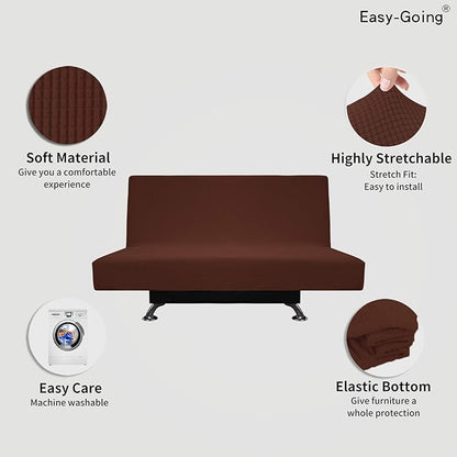 Easy-Going Stretch Futon Sofa Slipcover Armless Sofa Bed Cover Furniture - Image 3