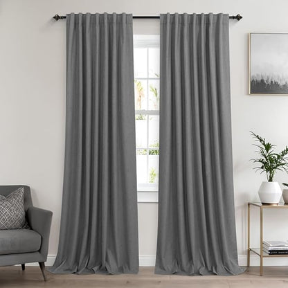 KOUFALL Grey Blackout Curtains 86 Inches Long - Image 9