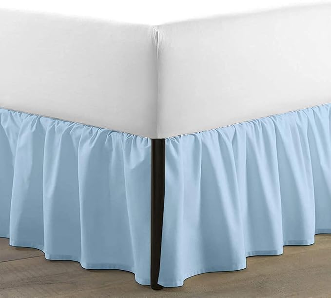 SKY BEDDINGS - Queen Size Ruffled Bed Skirt - 16 Inch Drop Dust Ruffle Bed by SKYBEDDINGS