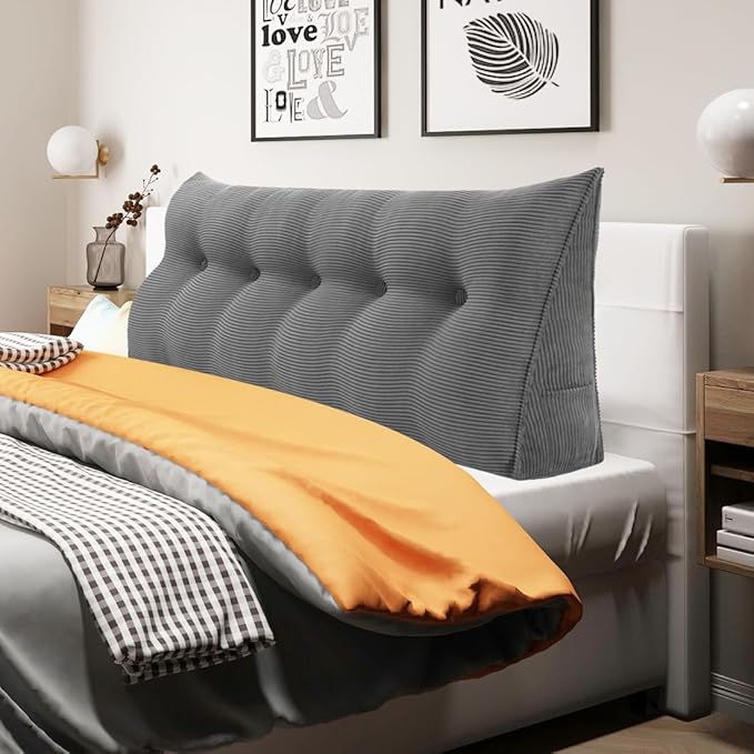 WOWMAX Wedge Pillow Headboard Queen Triangular Headboard Pillow Queen Bed Wedge by WOWMAX