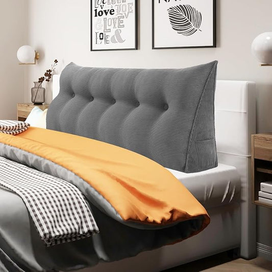 WOWMAX Wedge Pillow Headboard Queen Triangular Headboard Pillow Queen Bed Wedge by WOWMAX