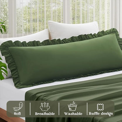 KKJIAF Ruffle Body Pillow Cases Set of 1, Ruffled Pillow Covers - Image 2