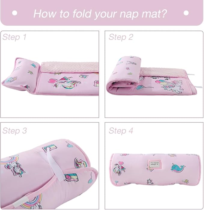 beeweed Toddler Nap Mat, Rollup Design Kid Sleeping Mat - Image 5