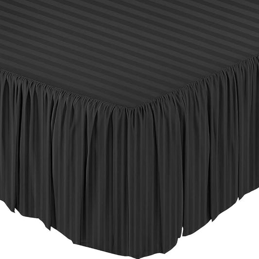 KRISHNA Ruffled Bed Skirt with Split Corners Queen, 100% Microfiber Hotel by Unknown