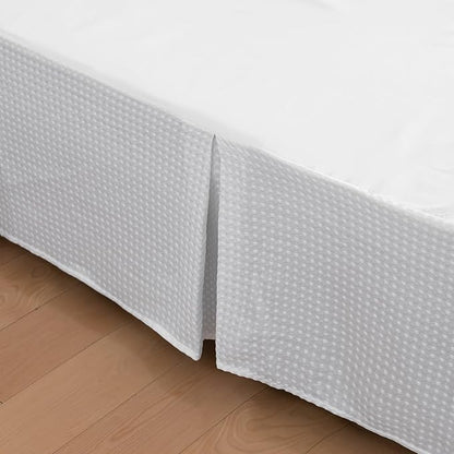 Queen Bed Skirt, Pleated Waffle Weave Bed Skirt - Image 5