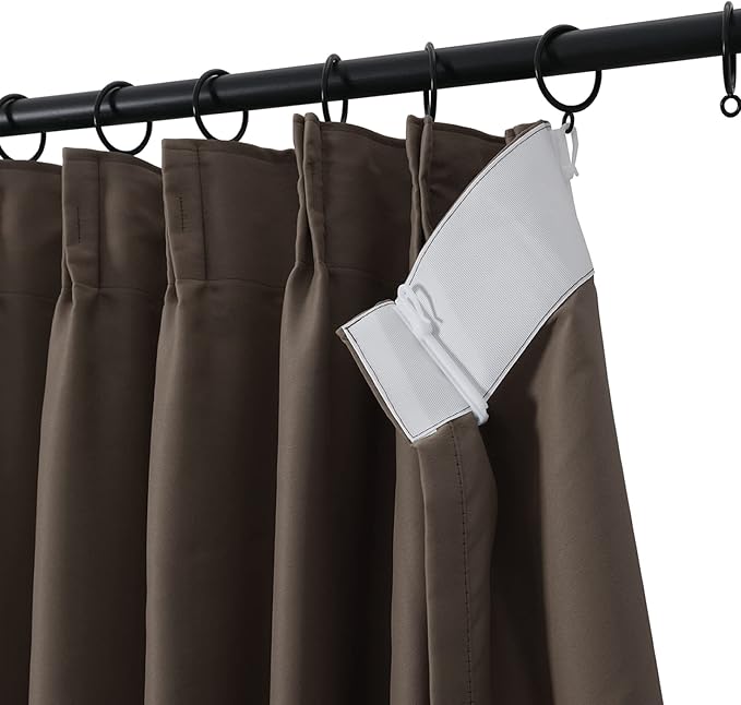 TWOPAGES Chocolate Pinch Pleated Room Darkening Curtain 132 Inches Long - Image 2