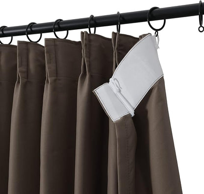 TWOPAGES Chocolate Pinch Pleated Room Darkening Curtain 132 Inches Long - Image 2
