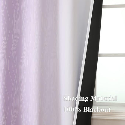 Estelar Textiler Lilac and Greyish White Blackout Curtains & Drapes - Image 5