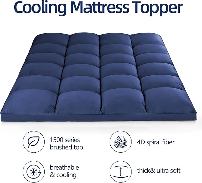 Mattress Topper Full for Back Pain, Extra Thick Mattress Pad Cover, Plush - Image 2