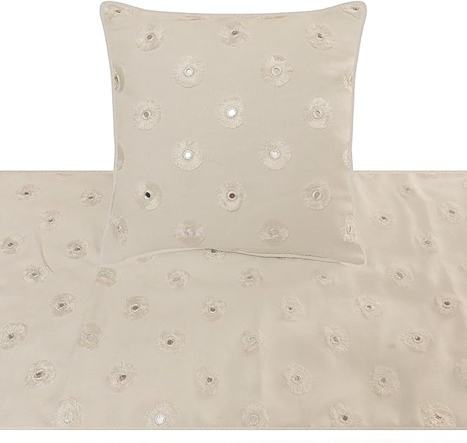The HomeCentric King Queen Twin White Decorative Queen 74"x18" Bed Runner - Image 2