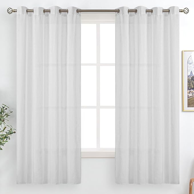 BGment Light Grey Sheer Curtains 63 Inch Length by BGment