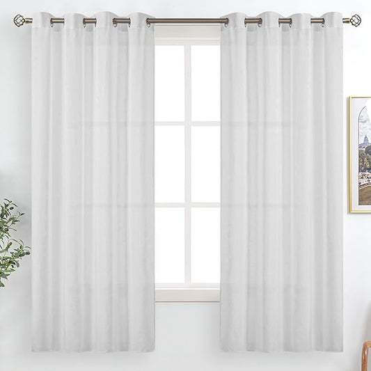 BGment Light Grey Sheer Curtains 63 Inch Length by BGment