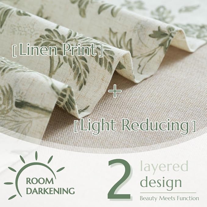 jinchan Floral Valance Curtain Linen Kitchen Valance - Image 5