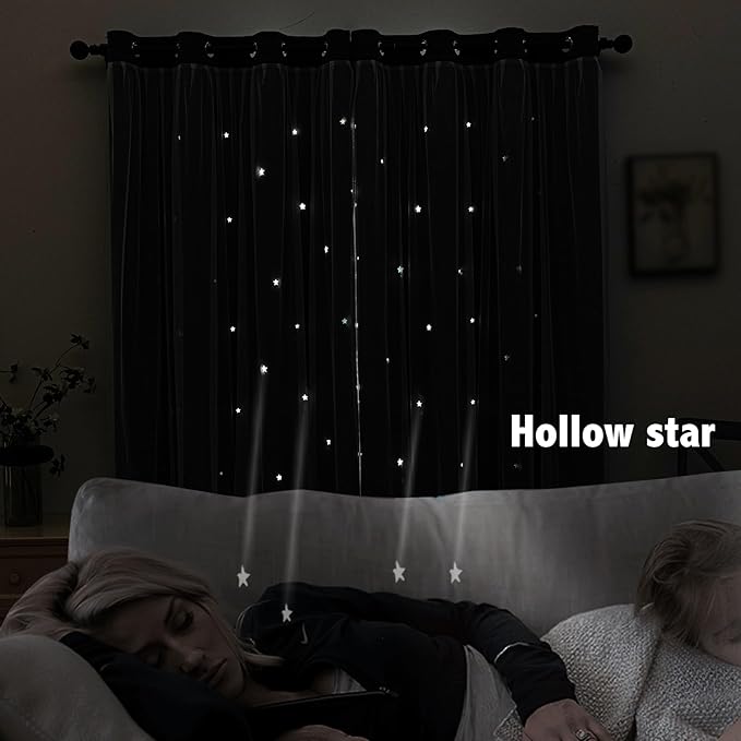indistar Star Cutout Kids Window Blackout Curtains - Image 3