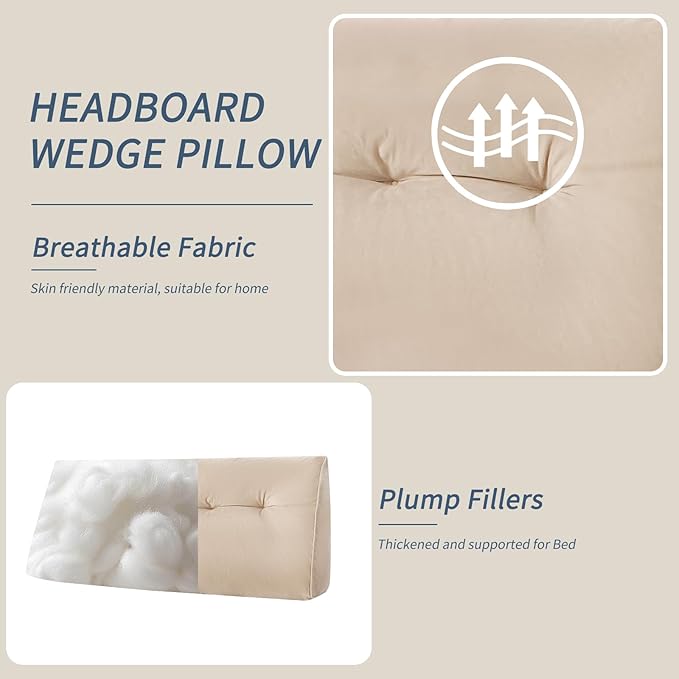 Headboard Wedge Pillows Full, Ergonomic Bed Triangular Headboard Pillow - Image 6
