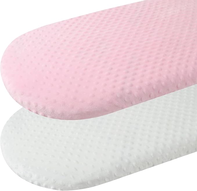 Dot Bassinet Sheet Set 2 Pack Stretch Fitted Cradle Sheets, Ultra Soft Thick by Bilokonda