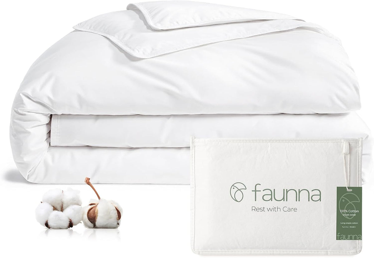 faunna 100% cotton duvet cover dust mite bed, main product view
