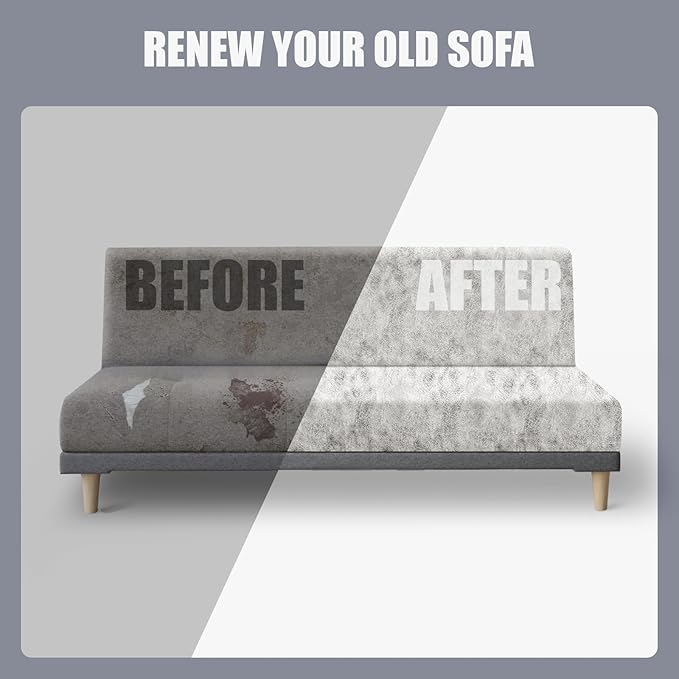 molasofa Leather Like Stretch Futon Slipcover Armless Futon Bed Sofa Cover - Image 6