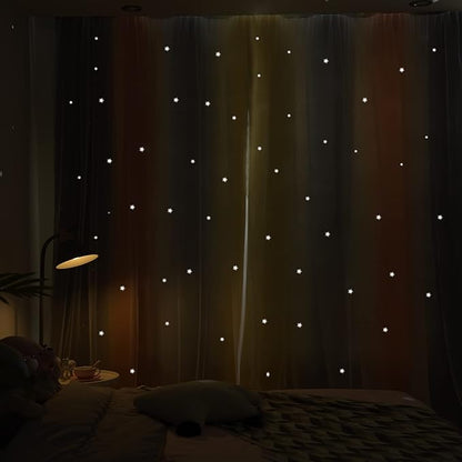 Kinryb Nursery/Kids/Girls Room Star Cut Out Blackout Rainbow Curtain - Image 3
