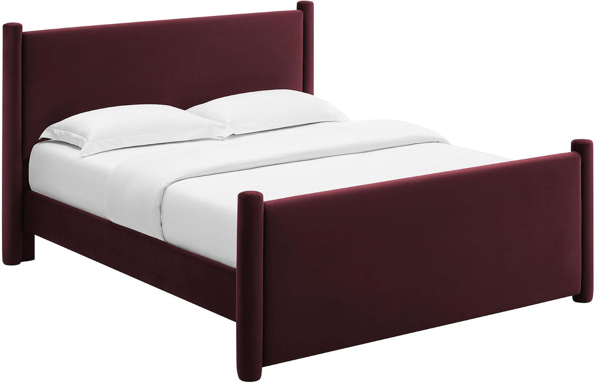 modway rael queen platform bed frame with upholstered showing dimensions