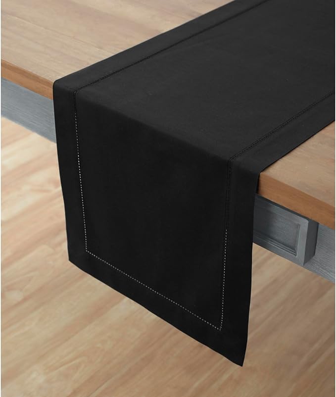 Solino Home Black Table Runner 108 Inches Long - Image 2