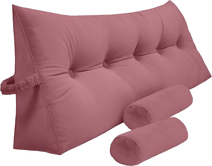 Triangular Reading Bedrest Pillow Large Bolster Cushion Headboard Backrest by PEACHWELL