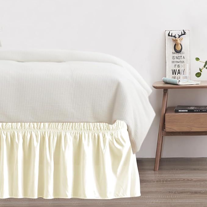 Twin Bed Skirt, Elastic Wrap Around Bed Skirt Twin Size, Bed Skirts - Image 7
