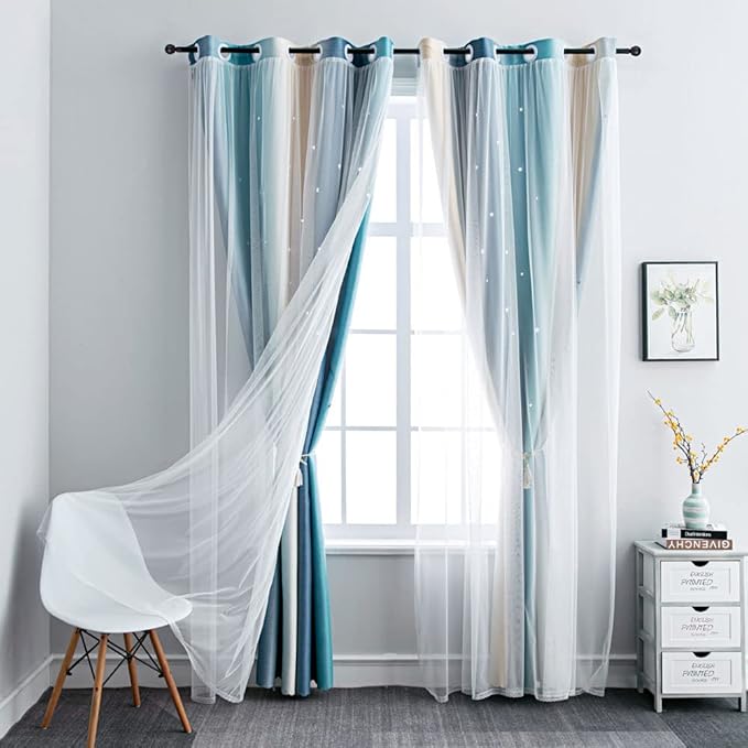 FANLI Ombre Rainbow Blackout Curtains - Image 6