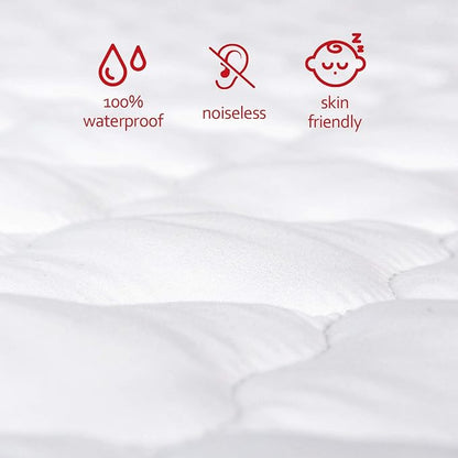 Pack and Play Mattress Pad Protector 2 Pack Waterproof, Cotton Fabric Absorbent - Image 5