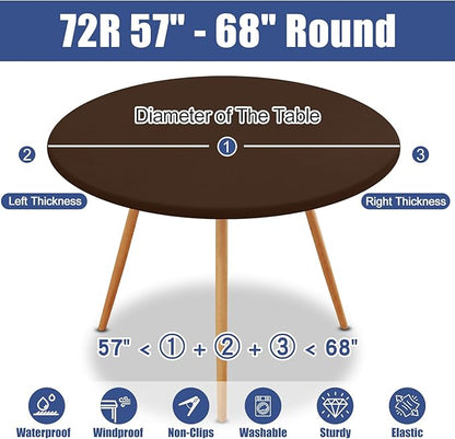 Round Spandex Tablecloth, Elastic Fitted Waterproof Tablecloths - Image 8