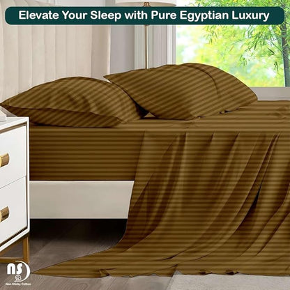 NON Sticky cotton Twin Size Sleeper Sofa Sheets, 4 Piece Egyptian Cotton Bed - Image 5