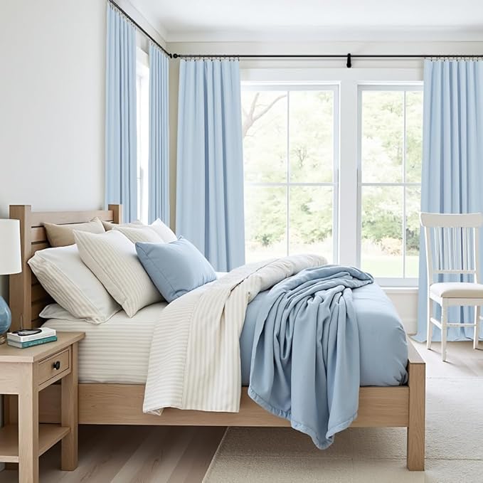 Light Blue Curtains 96 Inches Long - Image 2