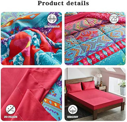 flysheep boho bed in a bag 6 pieces showing dimensions