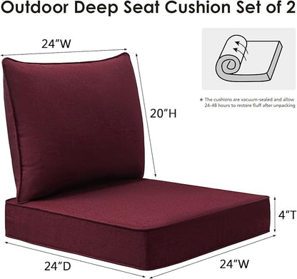Sunbrella Outdoor Patio Chair Cushions Set, Water-Repellent, Fade Resistant - Image 6